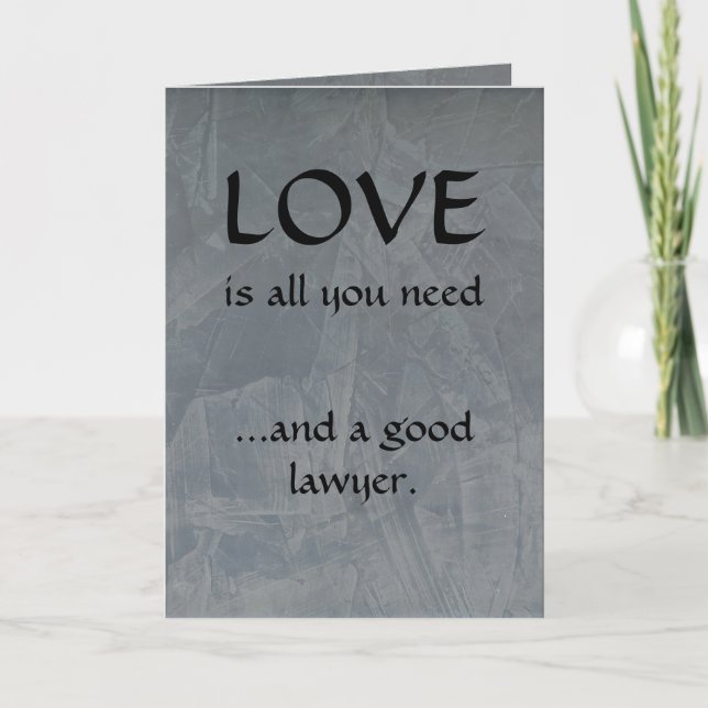 Love And A Good Lawyer Thank You Card (Front)