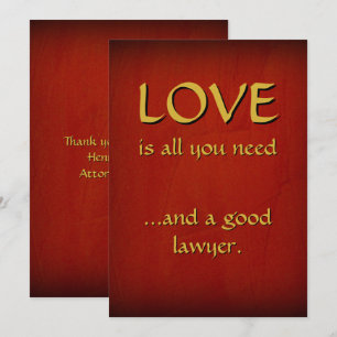 Love And A Good Lawyer Thank You - Luxury Card
