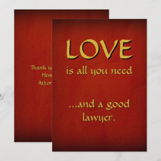 Love And A Good Lawyer Thank You - Luxury Card