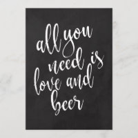 Love and beer affordable chalkoard wedding sign