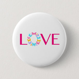 Love and Butterflies Button