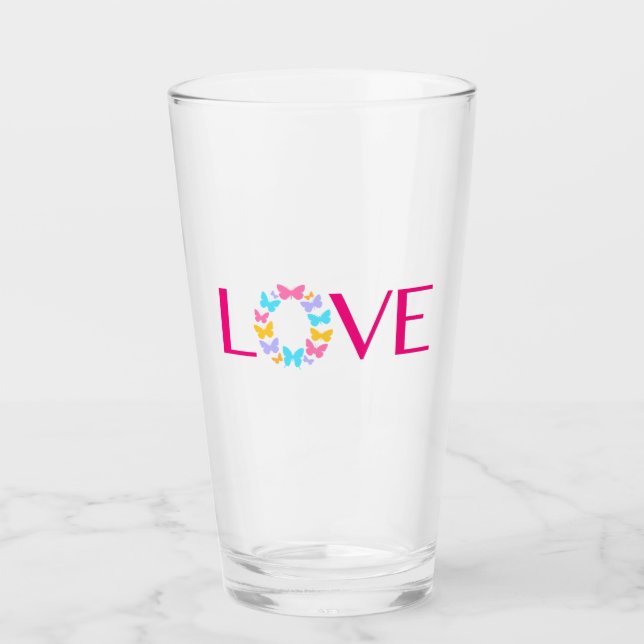 Love and Butterflies Glass (Front)
