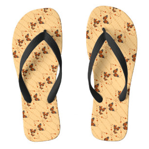 Love and Butterflies in orange Flip Flops