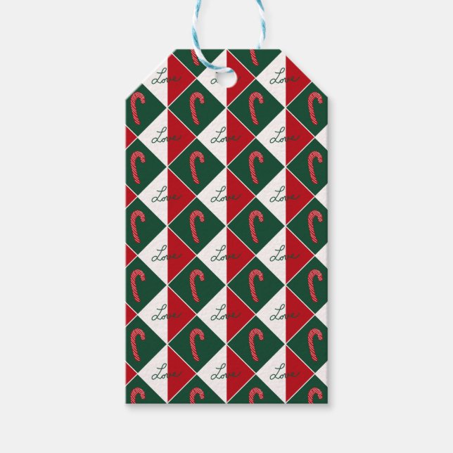 Love and Candy Canes Gift Tags (Front)