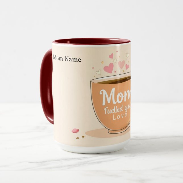 Love and Coffee For Mom | Elegant Gift Mug (Front Left)