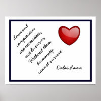 Love and Compassion - Dalai Lama quote -art print