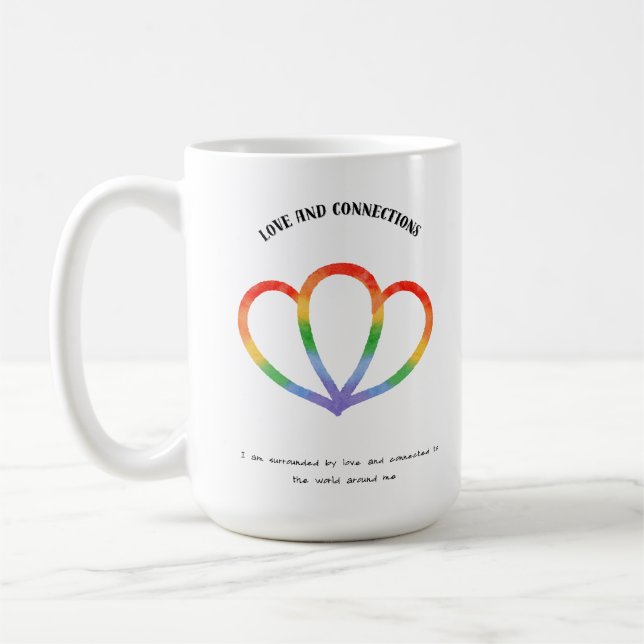 Love and Connection Positive Affirmation  Coffee Mug (Left)