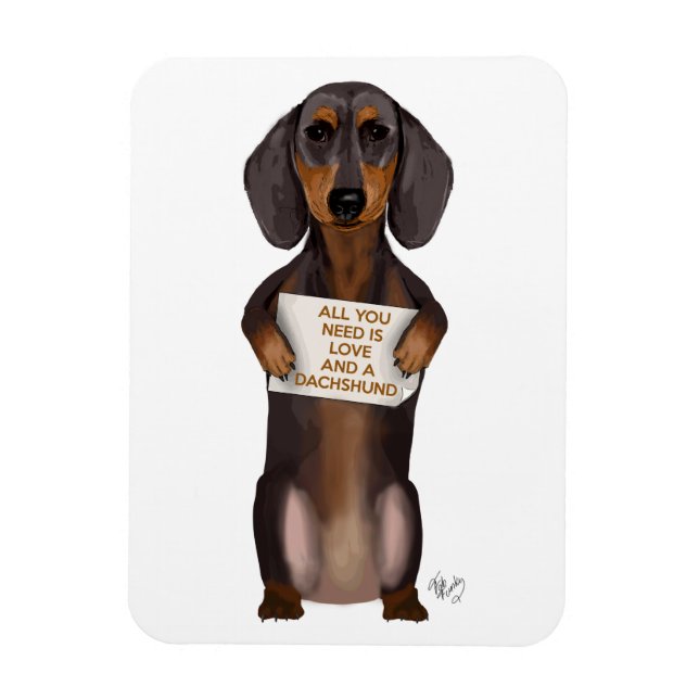 Love and Dachshund Magnet (Vertical)