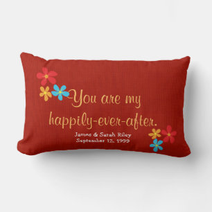 Love and Daisies with quote Lumbar Pillow
