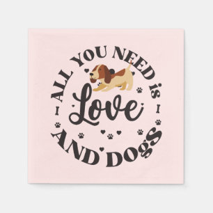  “Love and Dogs” Themed  Napkin