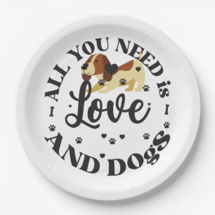 “Love and Dogs” Themed  Paper Plate