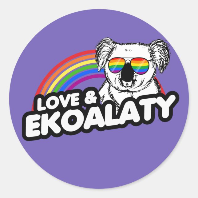 Love and Ekoalaty T-Shirt Classic Round Sticker (Front)