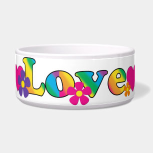 Love and Flowers Bright Colours 60s Hippie Design