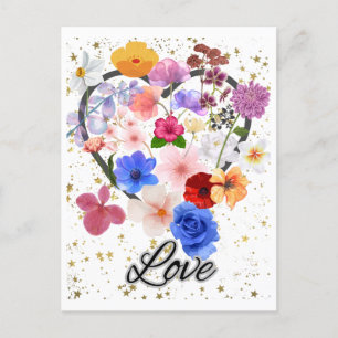 Love and Flowers Postcard