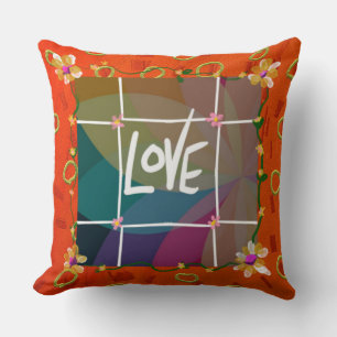 Love and Flowers Throw Pillow