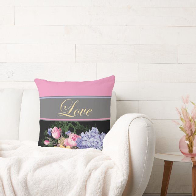 Love and Flowers Throw Pillow (Couch)