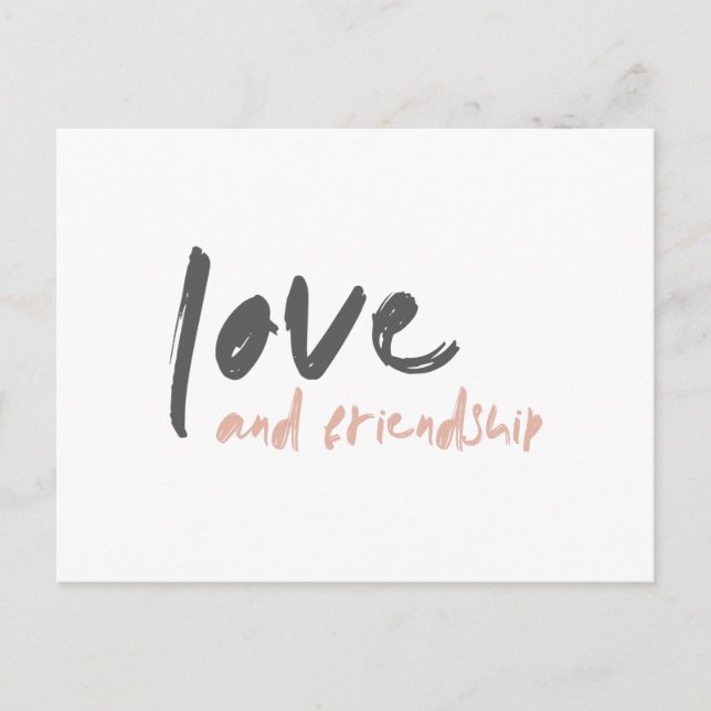 Love and Friendship | Modern Forever Friend Bestie Postcard (Front)