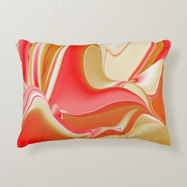Love and Gold Abstract 3D Rainbowart Accent Pillow (Front)