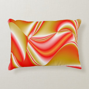 Love and Gold Abstract 3D Rainbowart Accent Pillow