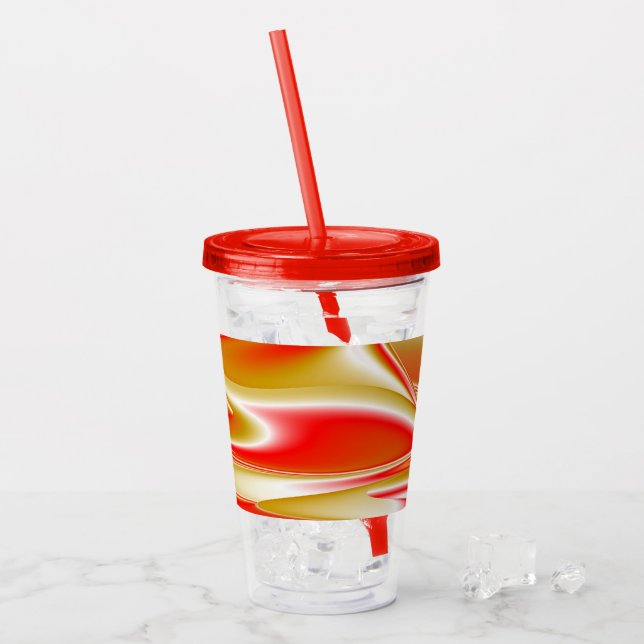 Love and Gold Abstract 3D Rainbowart Acrylic Tumbler (Front Ice)