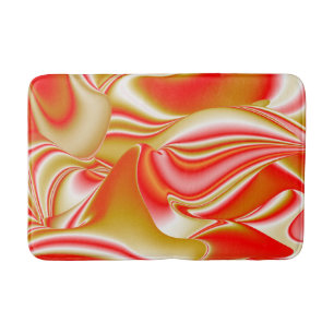Love and Gold Abstract 3D Rainbowart Bath Mat