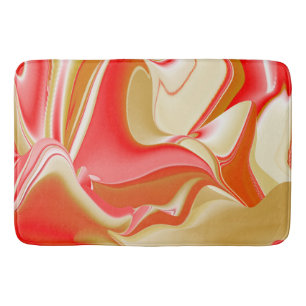 Love and Gold Abstract 3D Rainbowart Bath Mat