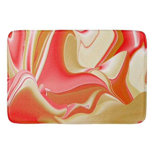Love and Gold Abstract 3D Rainbowart Bath Mat (Front)