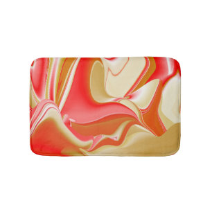 Love and Gold Abstract 3D Rainbowart Bath Mat