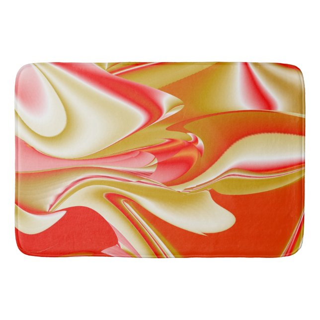 Love and Gold Abstract 3D Rainbowart Bath Mat (Front)