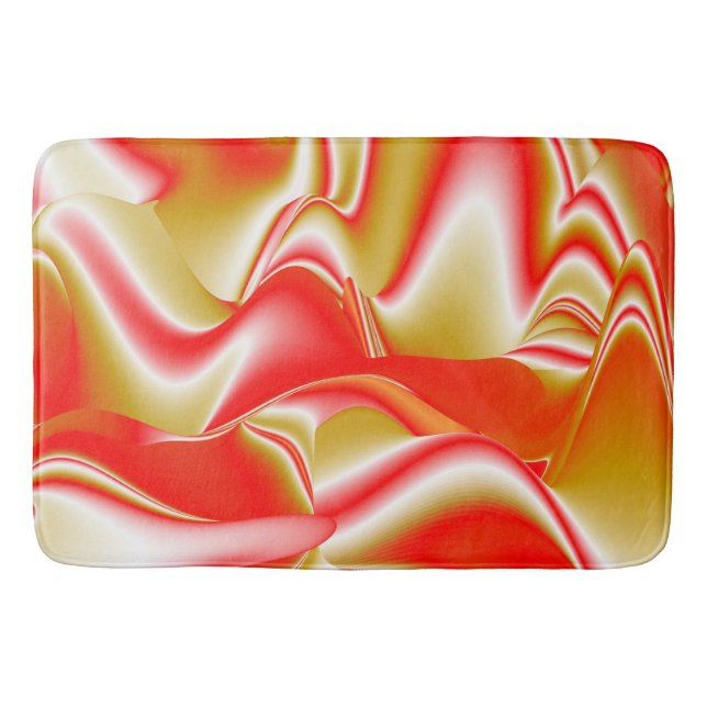 Love and Gold Abstract 3D Rainbowart Bath Mat (Front)