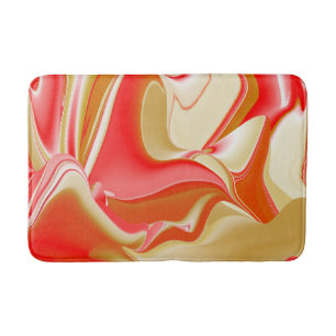Love and Gold Abstract 3D Rainbowart Bath Mat