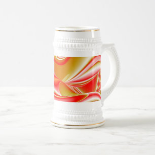 Love and Gold Abstract 3D Rainbowart Beer Stein