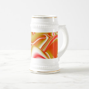 Love and Gold Abstract 3D Rainbowart Beer Stein