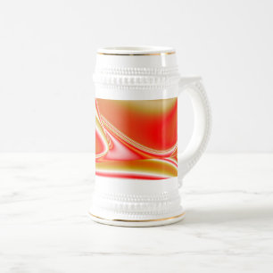 Love and Gold Abstract 3D Rainbowart Beer Stein