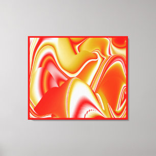 Love and Gold Abstract 3D Rainbowart Canvas Print