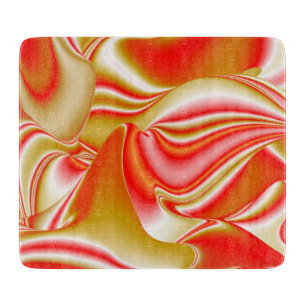 Love and Gold Abstract 3D Rainbowart Cutting Board