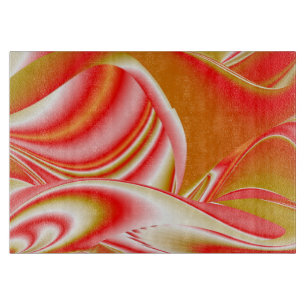 Love and Gold Abstract 3D Rainbowart Cutting Board