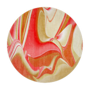 Love and Gold Abstract 3D Rainbowart Cutting Board