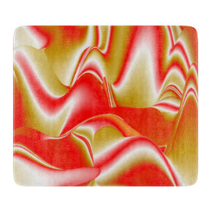 Love and Gold Abstract 3D Rainbowart Cutting Board