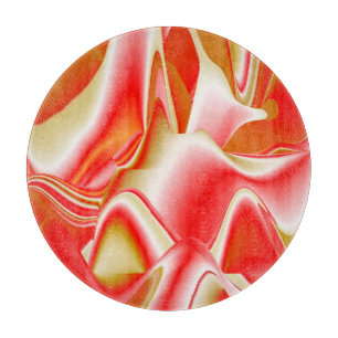 Love and Gold Abstract 3D Rainbowart Cutting Board