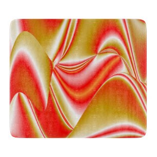 Love and Gold Abstract 3D Rainbowart Cutting Board