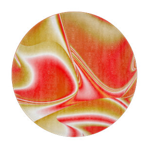 Love and Gold Abstract 3D Rainbowart Cutting Board