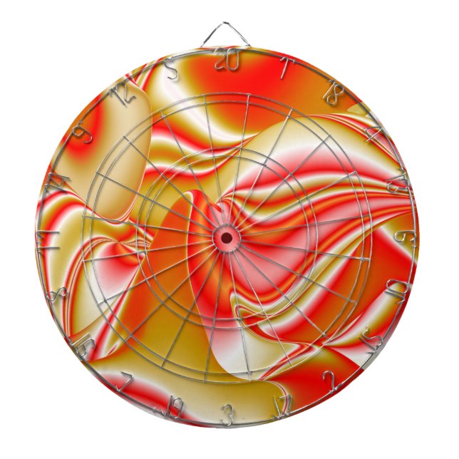 Love and Gold Abstract 3D Rainbowart Dartboard (Front)