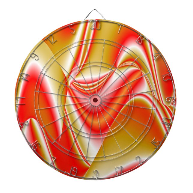 Love and Gold Abstract 3D Rainbowart Dartboard (Front)