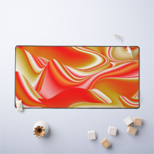 Love and Gold Abstract 3D Rainbowart Desk Mat