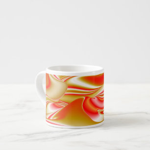 Love and Gold Abstract 3D Rainbowart Espresso Cup