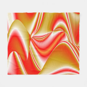 Love and Gold Abstract 3D Rainbowart Fleece Blanket