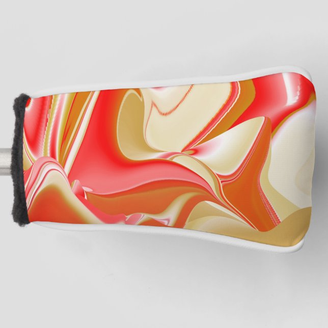 Love and Gold Abstract 3D Rainbowart Golf Head Cover (Front)