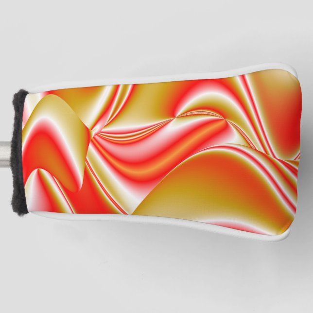 Love and Gold Abstract 3D Rainbowart Golf Head Cover (Front)