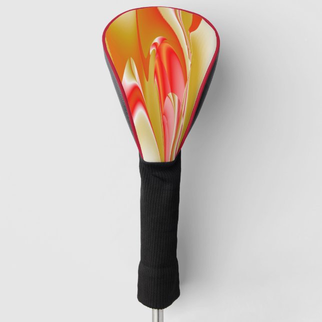 Love and Gold Abstract 3D Rainbowart Golf Head Cover (Front)